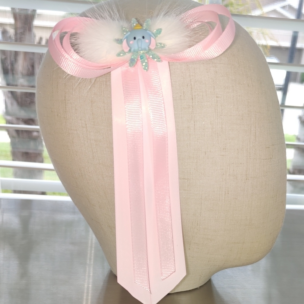 Pink Elephant Hair Bow for Kids